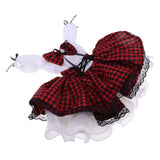 Homyl Enchanted 2-Layered Plaid Dress and Neckerchief Outfit Clothing for 1/3 60cm Night Lolita BJD SD Doll