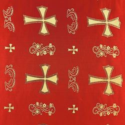 Metallic Clerical Church Cross Brocade Fabric 60" Wide 100% Polyester Sold By The Yard Many