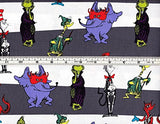 1 Yard Spooktacular Seuss by Robert Kaufman Dr. Seuss Cat in the Hat Horton Grinch 100% Cotton