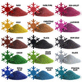 Holographic Fine Glitter, LEOBRO 15 Colors Extra Fine Resin Glitter Powder, Craft Glitter for Slime Jewelry Art Crafts Making, Cosmetic Glitter for Nail Body Face Hair, with 10 PCS Stir Spoons