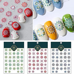 5D Nail Art Stickers Spring Summer Nails Decal Design for Colorful Nail Foils Decorations Supplies (Bohemia)