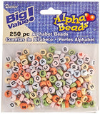 Darice Alphabet Beads 7mm 250/Pkg-Multi Color Round (0791-14C)