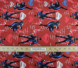 100% Cotton Fabric Quilt Prints DC Comics Superman In Action Red Licensed Sold By The Yard