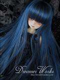 (7-8inch) 18-18.5cm BJD Doll Wig 1/4 MSD DD BJD Doll / Blue+Grey Long Straight Hair