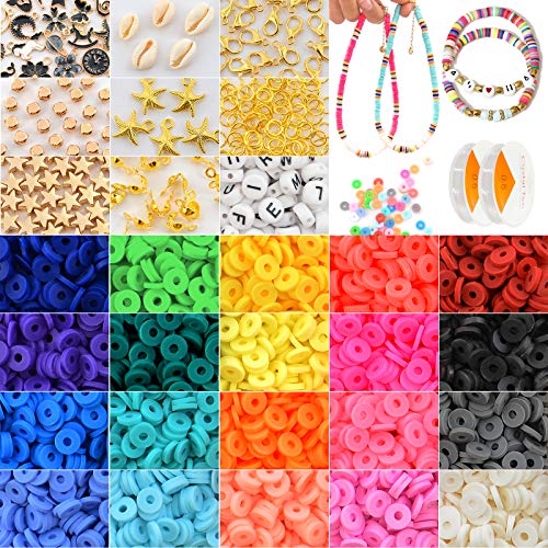 DIY Letter Beads for Bracelets Flat Round Spacer Beads Pendants Jump Rings  for Jewelry Making Bracelets Necklace Kit Girls Favor - Realistic Reborn  Dolls for Sale