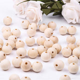 300Pcs 20mm Natural Wood Beads for Crafts, Paxcoo Unfinished Wooden Loose Spacer Beads for Crafts, Necklace Garland Making