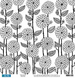American Crafts 375300 Adult Coloring Books Patterned Paper (25 Pack), 12 by 12", Floral Lines