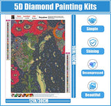Suyaloo 5D Diamond Painting Kits for Adults,Flowers Diamond Painting Full Drill Round Crystal Rhinestone Diamond Art Kits,DIY Mandala Eyes Arts Craft for Home Wall Decor 11.8x15.7inch