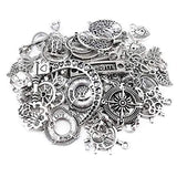 Yueton 100 Gram (Approx 80pcs) Assorted DIY Antique Charms Pendant for Crafting, Jewelry Making