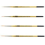 ZEM Brush Student Golden Synthetic Long Script Liners Brushes Sizes 20/0, 10/0, 5/0, 0