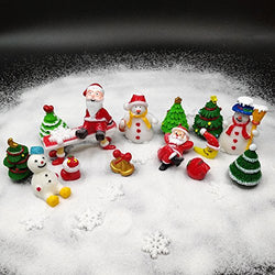 EMiEN 26 Pieces Christmas Style Miniature Ornament Kits Set for DIY Fairy Garden Dollhouse Decoration, White Sand, Santa,Christmas Trees,Snowman,Snowflake,Red Socks,Bell, Bag,Moon,Bench