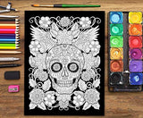 Dia De Los Muertos Sugar Skull Coloring Book: Midnight Edition