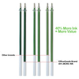 OfficeGoods Green Gel Pen Set - 24 Premium Colors with a Full Set of Refills Included. Perfect for Nature, Trees, Birds, Landscape & Animal Scenes - with 40 Percent MORE Ink.