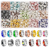 900 Pieces Rondelle Spacer Beads for Jewelry Making, 8mm Rhinestone Spacer Beads Crystal Bead Spacers for Bracelets, Focal Beads for Pen, 15 Colors