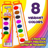 Creative Kids Bulk Watercolor Paint Classroom Classpack Sets - 40 Assorted Palettes w/ 8 Color Paints & Wooden Brush for Party Favors Preschool, Kindergarten, School & Art Crafts Supplies