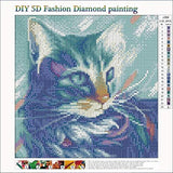 Crystal Cat Diamond Painting Set - PigBoss 5D Full Diamond Embroidery Cross Stitch Kit - Diamond Dots Kits Arts Crafts Home Decor Gift for Adult (11.8 x 11.8 inches)