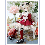 XSHION BJD Doll Girl Clothes, Doll Maid Apron Dress 5 Pcs Set for 1/3 BJD Doll Dress Up ClothingPretend Play Toy