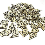 50pcs Solid Wood Carved Corner Onlay Furniture Home Decorations Unpainted Applique
