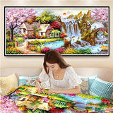 SanerDirect DIY 5d Diamond Painting Kits, Full Canvas Round Drill Painting with Diamonds for Adults, Paint by Diamonds for Dream Home Decoration Art Craft 40x16 inches