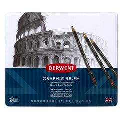 Derwent Graphic Pencils, Metal Tin, 24 Count (34202)