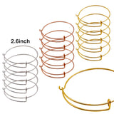 Bangle Bracelet, Adjustable Wire Bracelet Jewelry Findings Bulk Chain for Jewelry Making Chains,Great Gift on Thanksgiving Day and Chiristmas(Silver, Gold and Rose Gold),15PCS