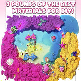 Unicorn & Mermaid Slime Kit for Girls - 4 in 1 Sensory Kit: Magic Sand Kit for Kids, Pre-Made DIY Slime Kit, Bracelet Making Kit with Glow in The Dark Beads, Soft Clay Kit - Play Sand Surprise Kit