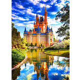 Artunion Diamond Painting Kits for Adults Kids Castle Reflection 20x16 Inch/50x40cm Large Full Drill Crystal Rhinestone Embroidery Pictures Arts Crafts for Home Wall Decor, Princes Castle