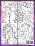 Unicorn Coloring Book: An Adult Coloring Book with Magical Animals, Cute Princesses, and Fantasy Scenes for Relaxation