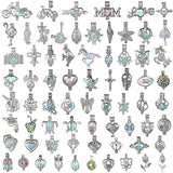 30Pcs Mixed Rhodium Plated Pearl Bead Cage Pendants Jewelry Making Aromatherapy Essential Oil