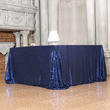 PartyDelight Sequin Tablecloth, Sequin Table Overlay, Square, 70"x70", Navy Blue