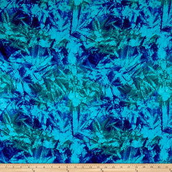 Robert Kaufman Digitally Printed Rayon Challis Mottle Leaf Azure Fabric by The Yard