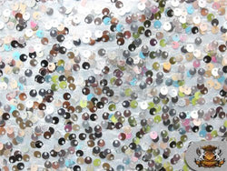 Taffeta Sequin Raindrop Fabric SILVER / 52" Wide / Sold by the yard