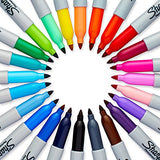 Sharpie Electro Pop Permanent Markers, Fine Point, Assorted Colors, 24 Count