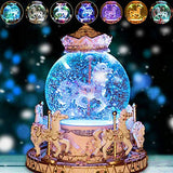 YOUDirect Rotate Music Box Carousel Crystal Ball Snow Globe with Castle in The Sky Tune and Light