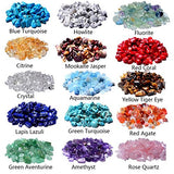 PLTbeads Natural Chips Stone Irregular 7-8mm Gemstone Beads 15 Multicolor With Box Set Value Pack