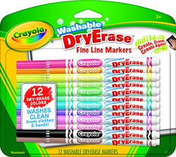 Crayola Washable Dry-Erase Markers, 12 Count