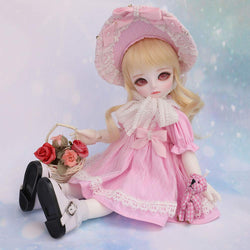 Y&D 1/6 BJD Doll 26CM /10'' Height 12 Ball Jointed SD Dolls (Wig+ Shoes +Clothes +Hair + Hat +Eyes+ Makeup)