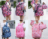 JiaYou Girl Geometric Printed Primary Junior High University School Bag Bookbag 3pcs Backpack Sets(2# Black-3pcs,35 L)