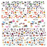 10 Sheets Halloween Nail Art Foil Transfer Stickers Nail Art Supplies Halloween Nail Foils Decals Pumpkin Spider Skull Ghost Witch Design for Acrylic Nails Decoration Manicure Transfer Nail Art DIY