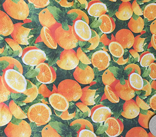 Polycotton Fabric Printed ORANGES / 60" Wide / Sold by the Yard