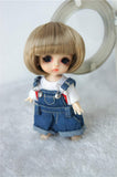 JD256 3-4inch 10-11CM Short BOBO Doll Wigs Synthetic Mohair 1/12 Lati White BJD Hair 3 Colors Available (Lt Brown)