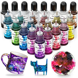 Alcohol Ink for Epoxy Resin - 24 Bottles Alcohol-Based Ink Vibrant Color High Concentrated Alcohol Paint Pigment Resin Ink for Resin Crafts Tumblers Acrylic Fluid Art Painting, 10ml/0.35 fl oz