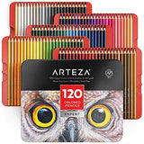 Arteza Colored Pencils and Foldable Canvas Pad Bundle, Drawing Art Supplies for Artist, Hobby Painters & Beginners