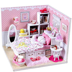 Flever Dollhouse Miniature DIY House Kit Creative Room With Furniture and Glass Cover for Romantic Artwork Gift( Drawing of Angel )