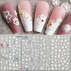 TailaiMei Flower Nail Art Sticker Decals 3D Hollow Rose Nail Art Supplies Self-Adhesive 5D Luxurious Nail Art Decoration Lace Leaf Carving Design DIY Acrylic Nail Art(6 Sheets))