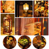 ZQWE Wooden Hanging Miniature Kit Chinese Style Romantic Hanging Lamp DIY Puzzle Toy House Portable Hollow Wooden Lantern House