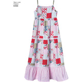 New Look Patterns Girls' Dresses with Trim, Bodice and Lace Variations A (8-10-12-14-16) 6466