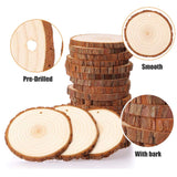 AksBlay Wood Slices 20Pcs 6-7cm Predrilled wih Holes Unfinished Natural Wood Log Wooden Circles Plates for DIY Paint Crafts Wedding Christmas New Year Festival Holiday Decorations Ornaments