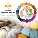 Jeteven 36 Colors Fibre Wool Yarn Roving Spinning Sewing Trimming Merino Fibre Needle Felting