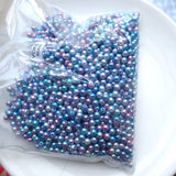 540pcs 6mm Craft Supplies Multicolored Gradient Mermaid Blue Round Faux ABS Pearls Beads Smooth ABS Pearls Filler Beads Jewelry Making Rainbow Beads (6mm)